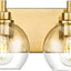 Lámpara tocador 4 luces color dorado 26pulg vidrio