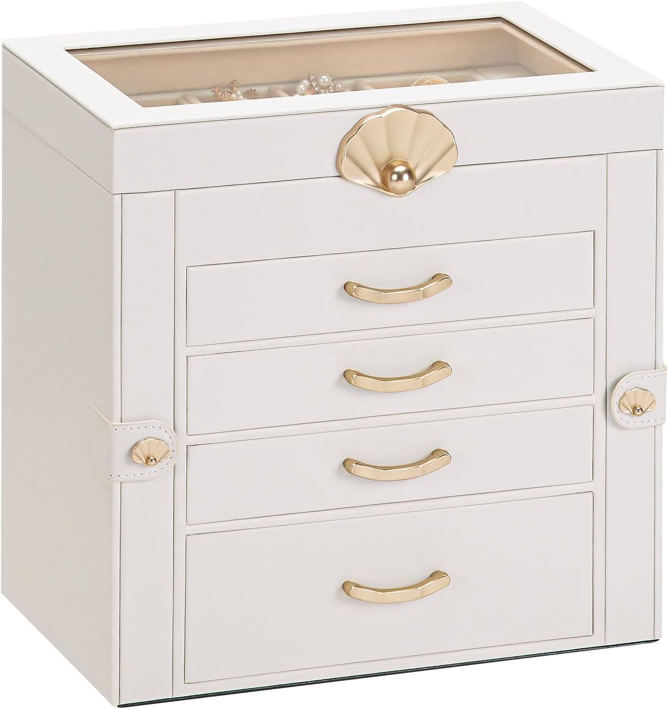 Caja organizadora joyas 5 capas tapa transparente para mujer
