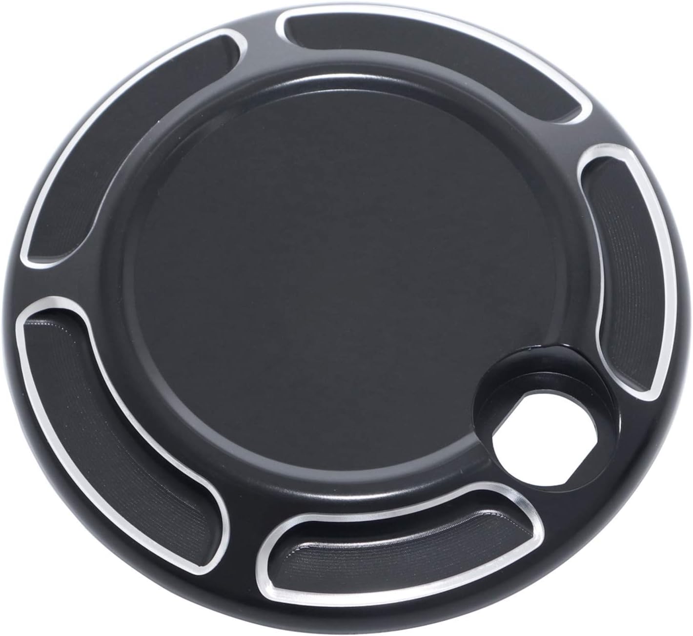 Cubierta puerta gasolina aluminio Billet negro Harley FLH 92-07
