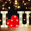 Letras LED I Love U blanco cálido batería para bodas y san valentín