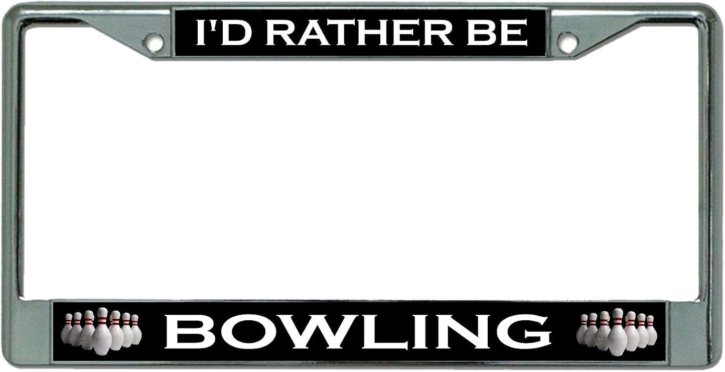 Marco matrícula cromado I'd Rather Be Bowling