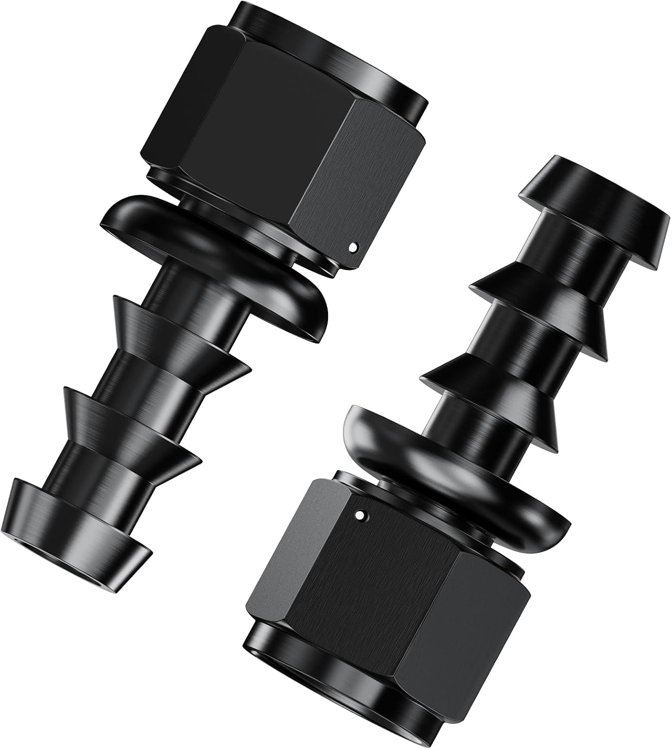 2 Pzas Conector Manguera 10AN Hembra 5/8 Aluminio Negro