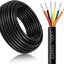 Cable eléctrico 22 AWG 6 conductores 100 pies PVC negro