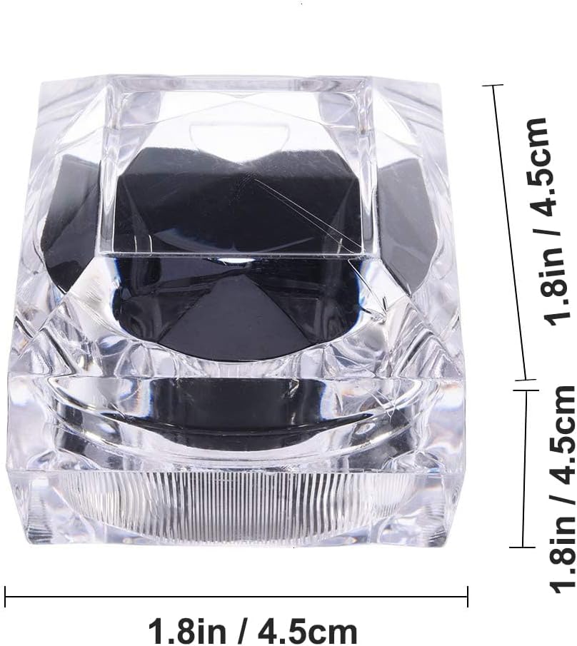 12 Cajas Regalo Anillos Cristal Acrílico Negro 1.8x1.8"