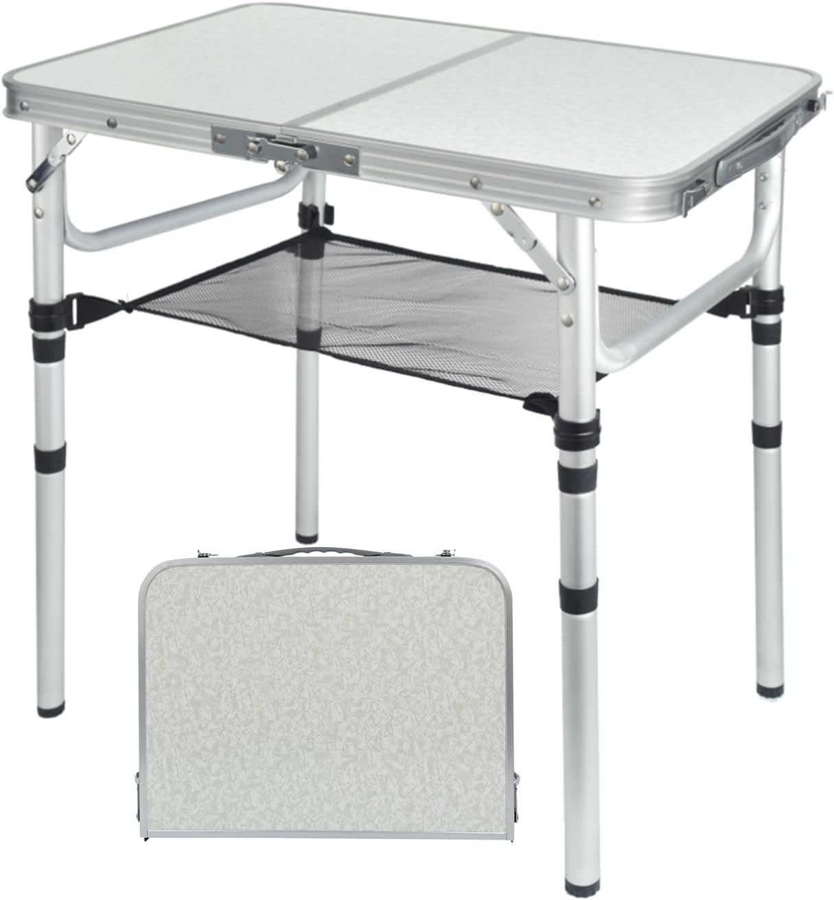 Mesa plegable aluminio 24x16" 3 alturas RV