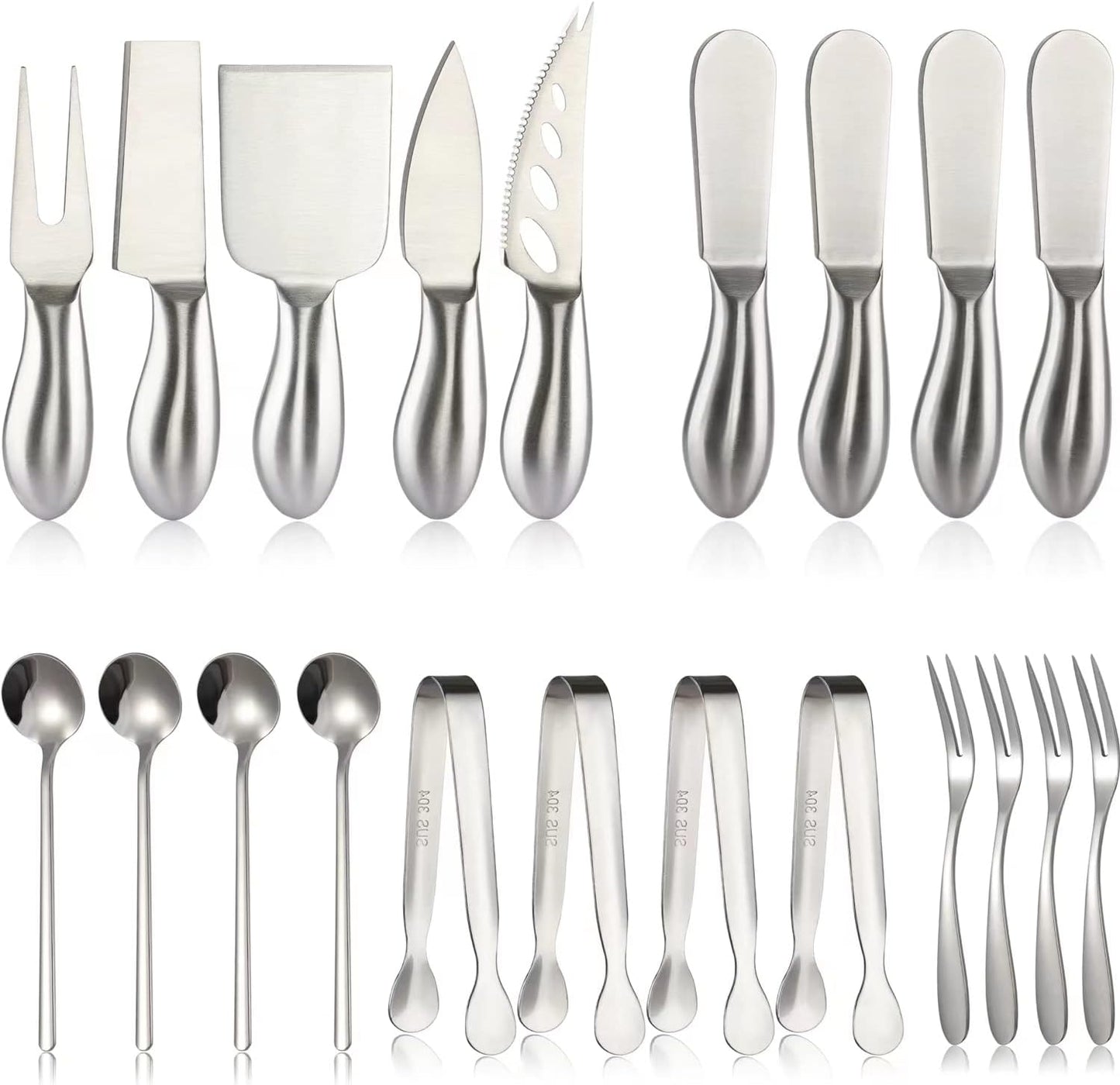 Set cuchillos esparcidores queso acero inox