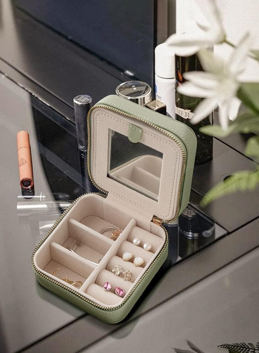 Estuche organiz. de joyas para mujer portátil