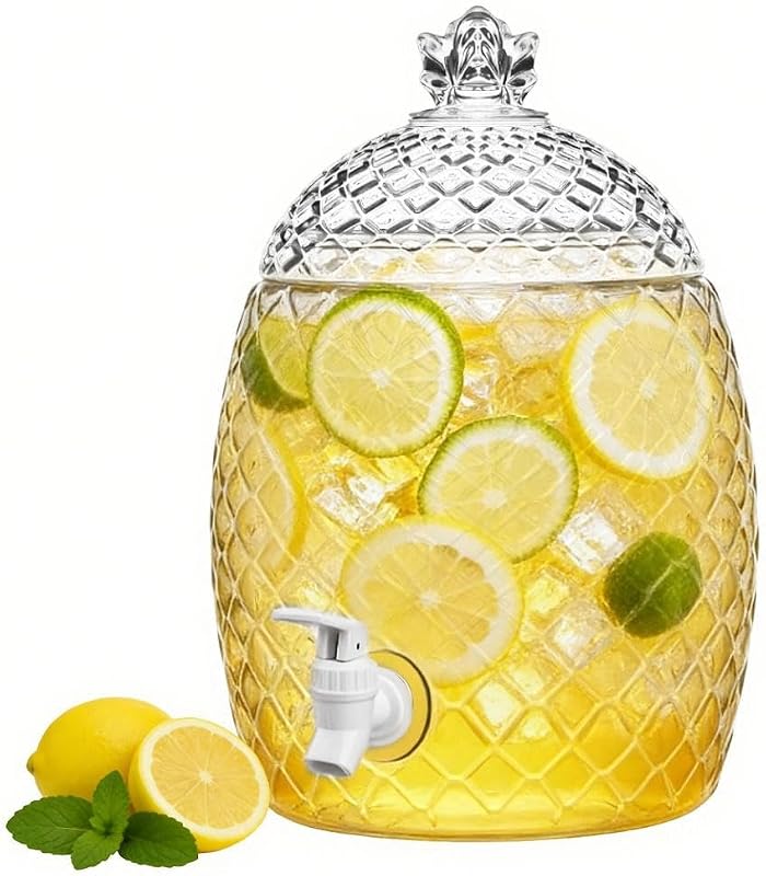 Dispensador bebidas plástico forma piña 2gal transparente