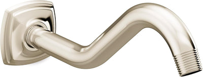 Brazo ducha curvado brida pared níquel pulido