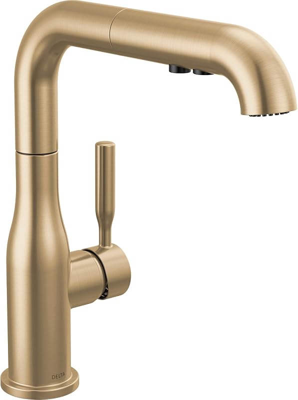 Grifo cocina oro cepillado rociador extraible un solo
