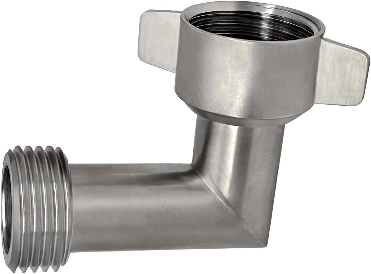 Codo manguera RV acero inox GHT3/4 conector fácil agarre