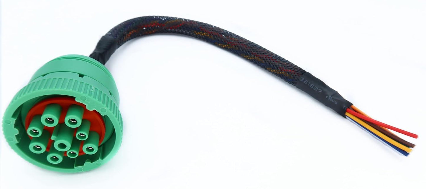 Cable Pigtail Verde 9P J1939 Macho a Pigtail 9Pin