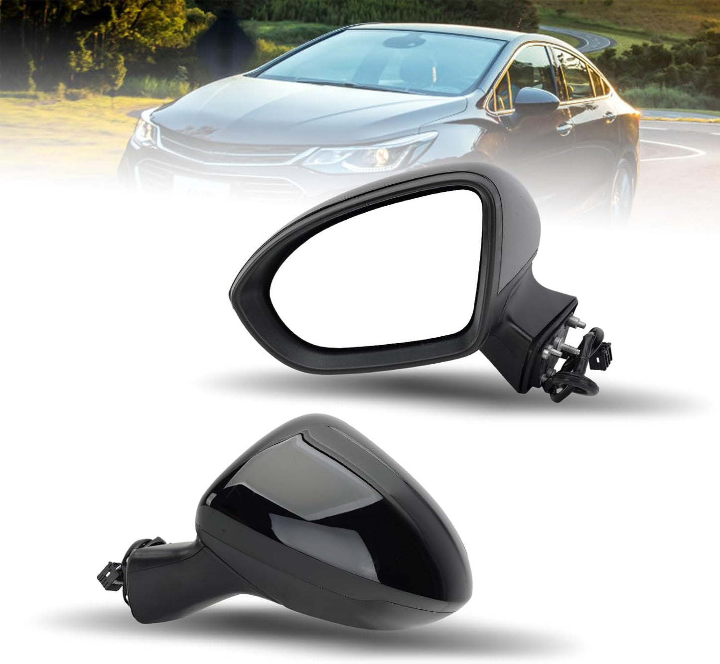 Espejo visión lateral Chevy Cruze 16-19 3pines negro