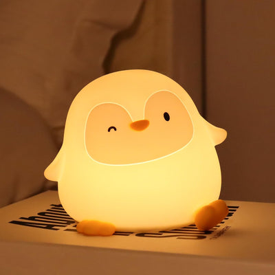 Luz nocturna pingüino para niños con tacto y 2 brillos