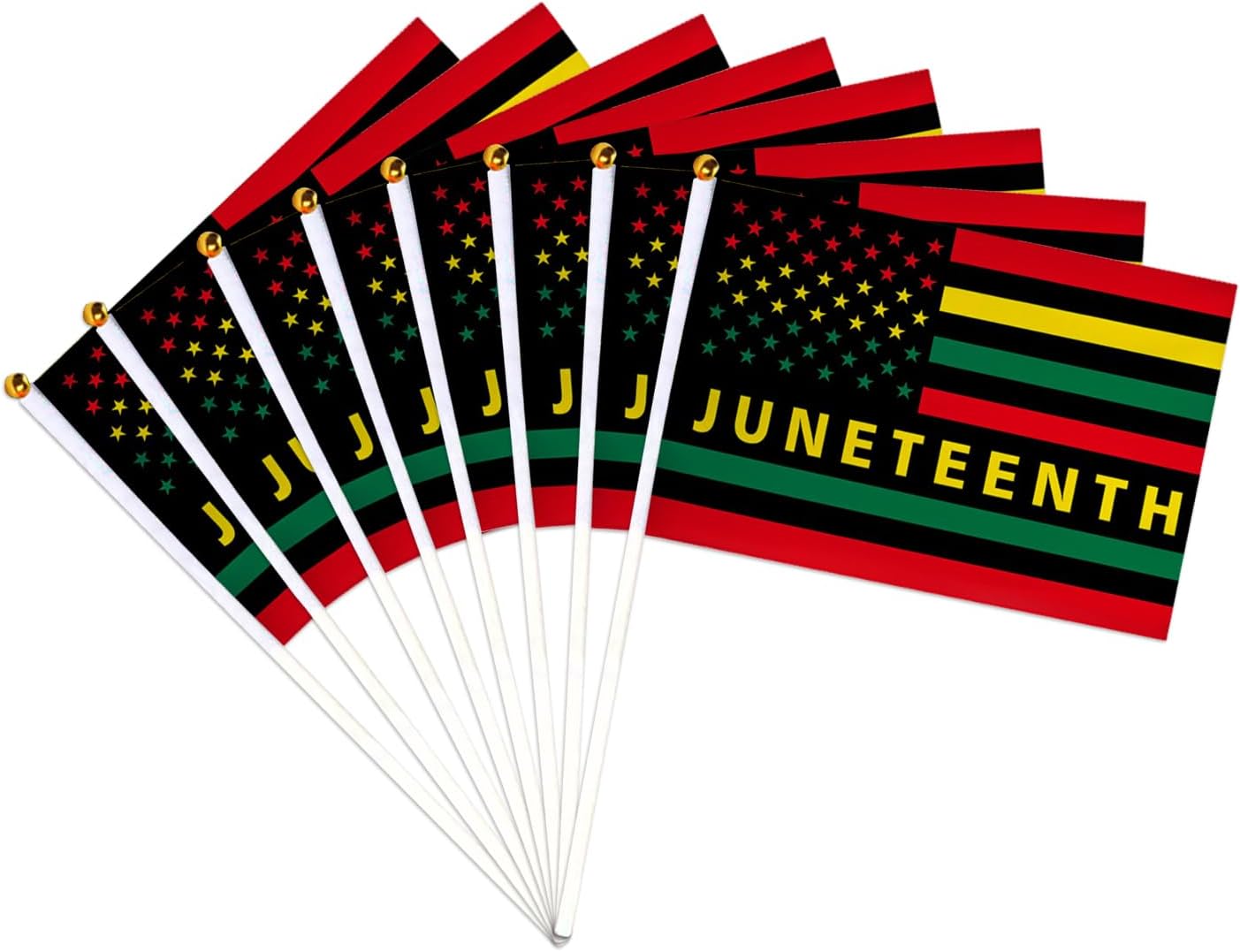 Banderas Juneteenth 8.5x5.5" 40 Uds decoración afroamericana