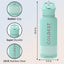 Botella térmica acero inox con pajilla color verde 960ml