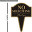 Letrero No Soliciting 10x14" aluminio inox estaca integrada