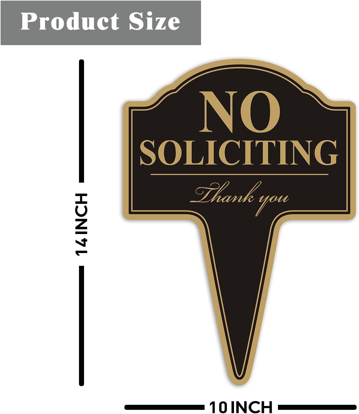 Letrero No Soliciting 10x14" aluminio inox estaca integrada