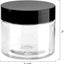50 Tarros Plástico Transparente 2.7oz Tapas Negras