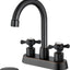 Grifo baño doble mango cruzado estilo vintage 4pulg