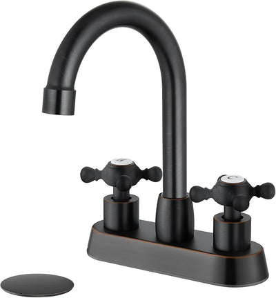 Grifo baño doble mango cruzado estilo vintage 4pulg