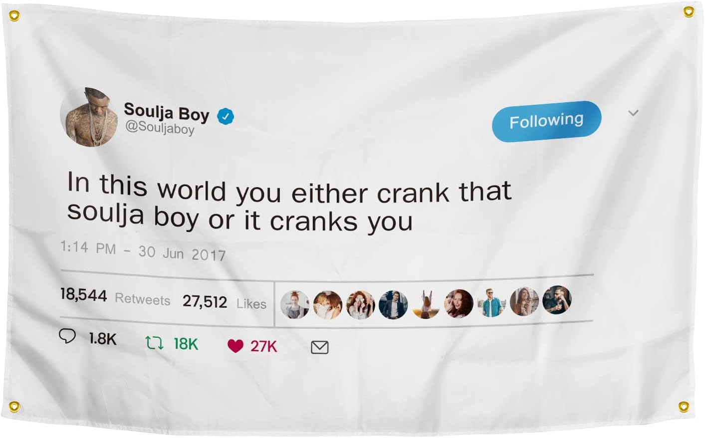 Bandera 3x5ft In This World You Either Crank That Soulja Boy