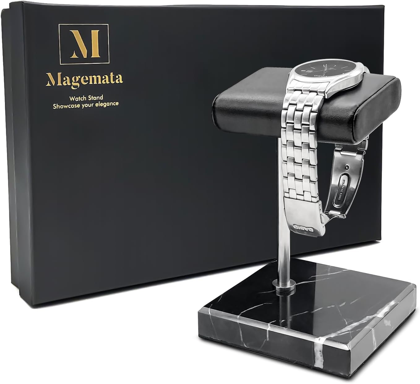 Soporte reloj mármol negro para hombres y mujeres