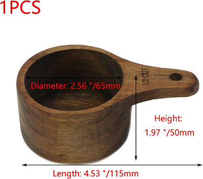 Taza medidora madera 1/2 taza cocina casera