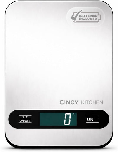 Báscula digital de alimentos para cocina de acero inoxidable con función tara