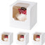 75 Cajas Cupcakes Ventana Alimenticio Portador Blanco