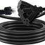 Cable extensión exterior 100ft 3 tomas 15A resistente agua