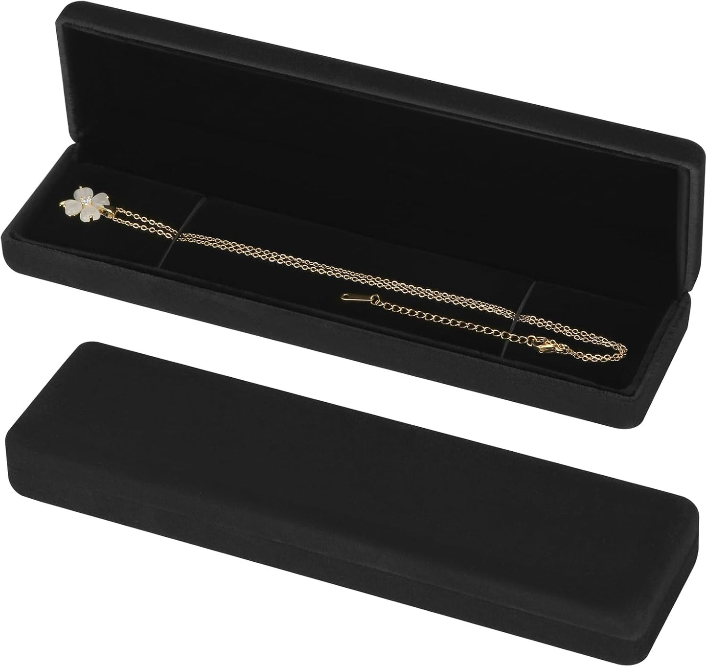 2 Pzas Collar Metal Terciopelo Negro Soporte Cadena Mujer