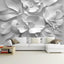Mural 3D flores grises relieve blanco y negro 170x110"