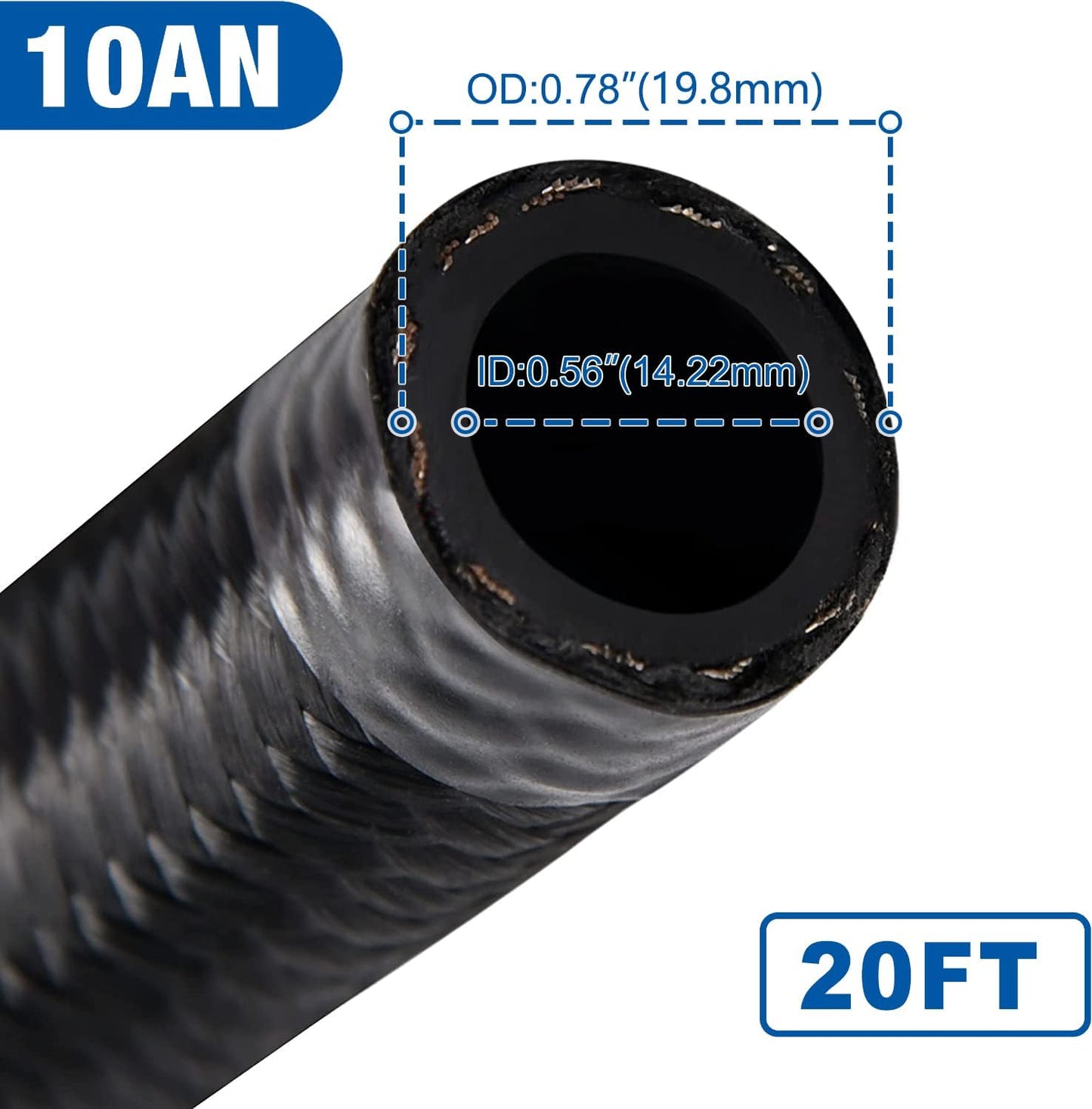 Kit manguera combustible 10AN CPE 20pies negro