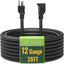 Cable extensión exterior 30ft SJTW 12/3 negro enchufe tierra