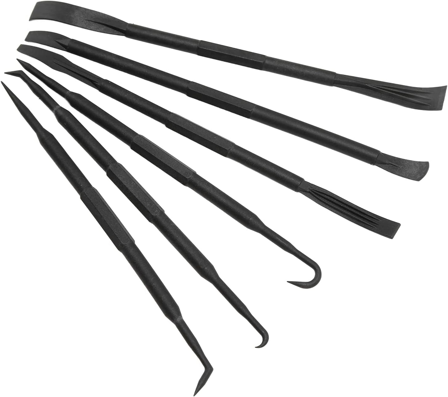 6 Ganchos Plástico ABS Doble Extremo Negro para Anillo Tórico