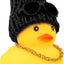 Pato goma automóvil decoración amarillo sombrero negro B-Duck
