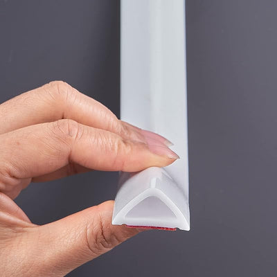 Tira agua plegable deflector autoadhesivo para esquina baño