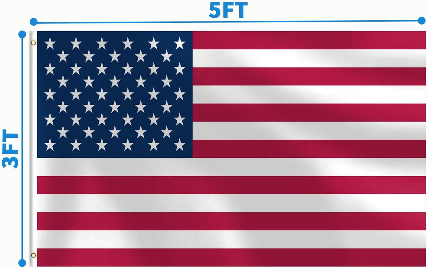 Banderas USA exteriores 3x5ft doble costura color vivo
