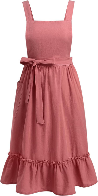 Delantal mujer algodón espalda cruzada vintage
