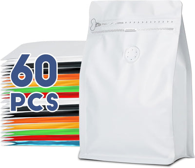 Bolsas café con válvula 60uds 8oz plana aluminio