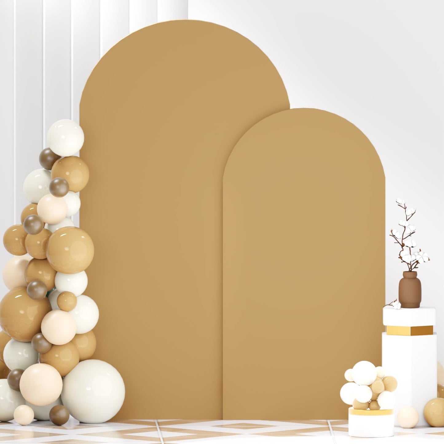 Funda arco caqui 7.2x6ft elastano set 2 telón fiesta