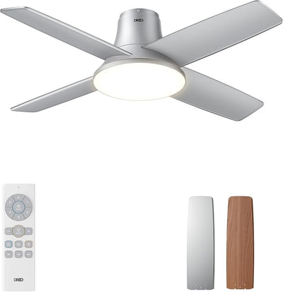 Ventilador techo plateado 44pulg control remoto 5cct 6 vel