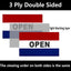 Bandera abierta 3x5 poliéster doble cara 3 capas