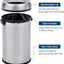Cubo basura acero inox 17gal redondo resistente plateado