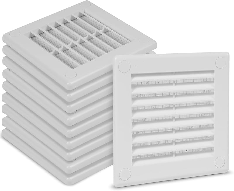 10 Pzas Deflector Ventilación Plástico Blanco 4x4