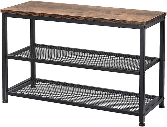 Banco zapatero madera 3 niveles con asiento