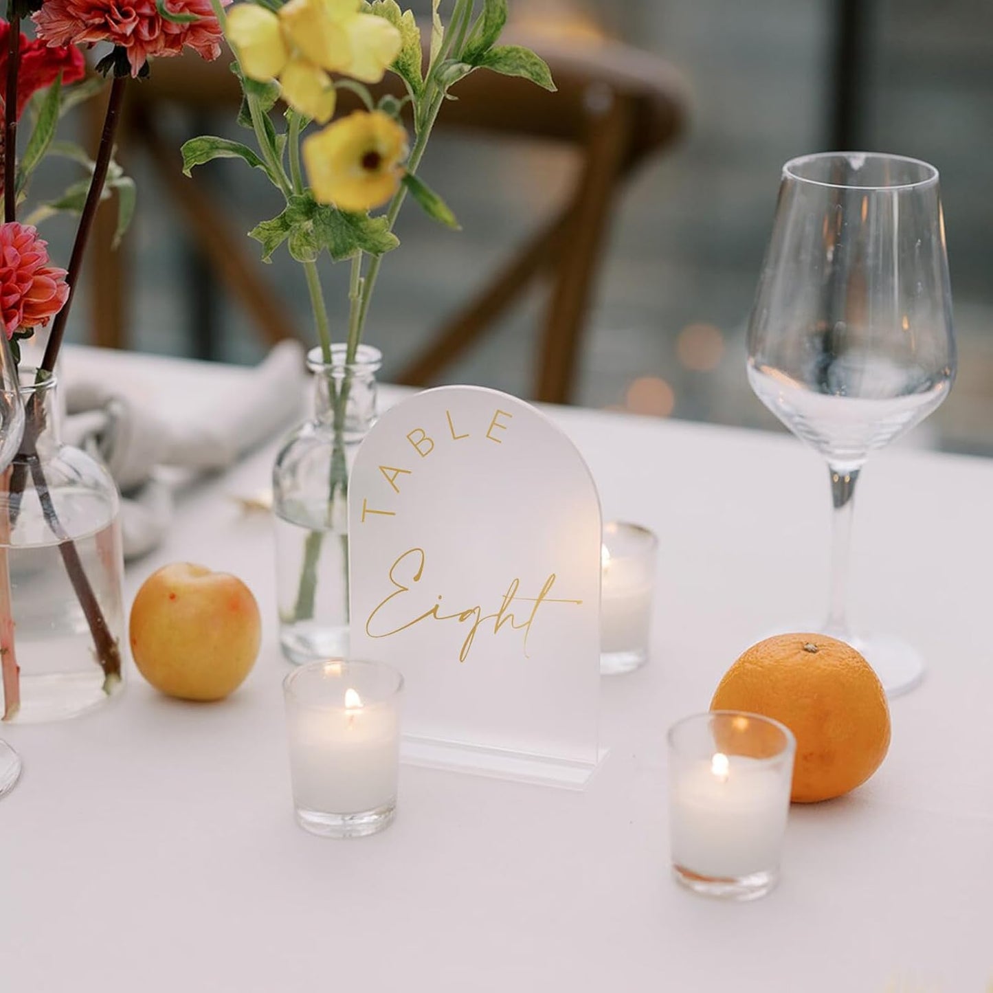Mesa boda arco esmerilado números 1-30 letrero dorado
