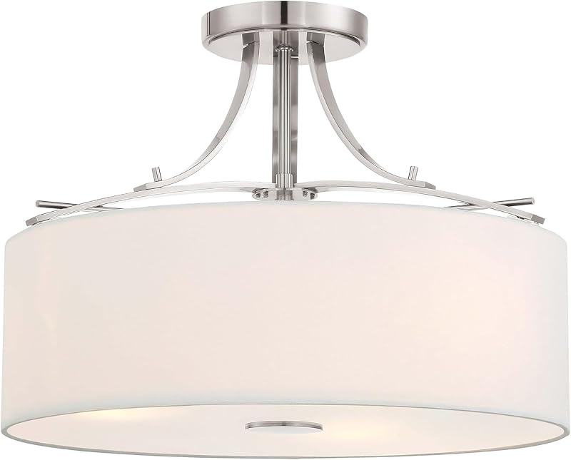Lámpara techo semiempotrada 3 luces níquel cepillado