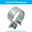 Abrazadera escape 2.25" acero inox plateado 2 Pzas